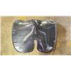 Image 2 : PAIR OF BLACK MEMORY FOAM SEAT CUSHIONS WITH GREY ZIP UP COVERS
