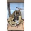 Image 2 : VINTAGE CANVAS BACKPACK, PEN ON STONE STAND, YALE LOCK & DERRINGER PISTOL LIGHTER