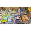 Image 2 : SHELF OF STICKY NOTES, MARKERS, PENS, POST IT NOTES, TINY JENGA GAME, JENGA GAME, BOGGLE & MORE