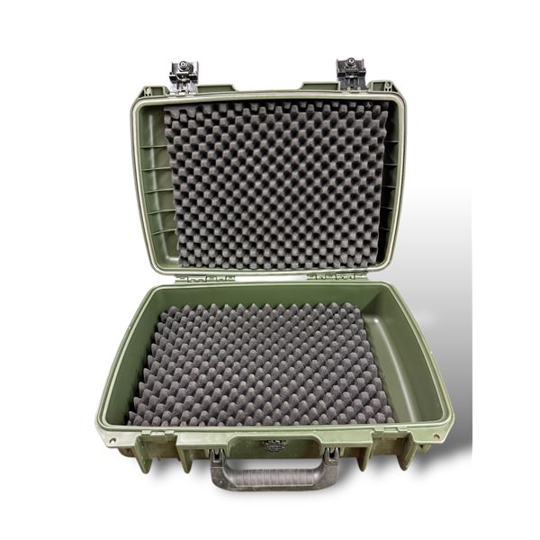 Green Hard Shell Padded Locking Travellers Case