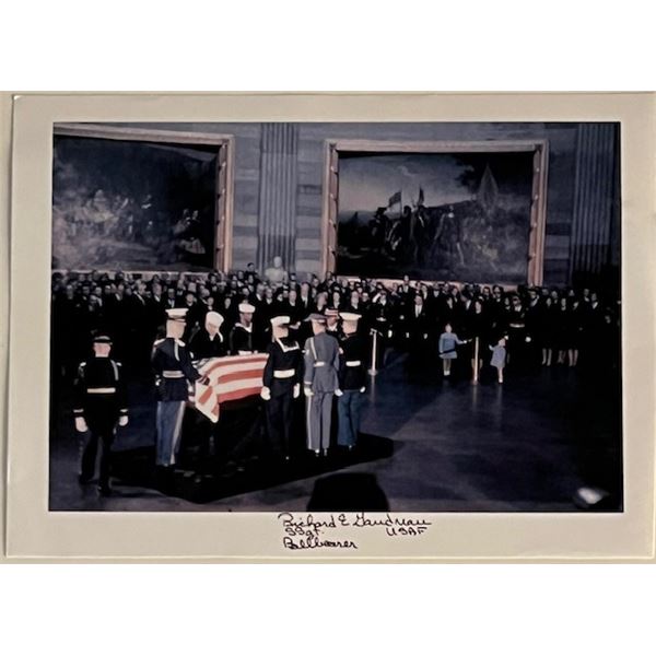 JFk Assassination Casket Team Member Richard Gaudreau Signed Photo.