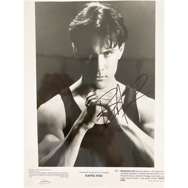 Rapid Fire Brandon Lee Signed Movie Photo - A.A.U Authenticated