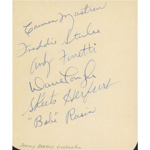 Jimmy Dorsey Orchestra signature cut. GFA Authenticated