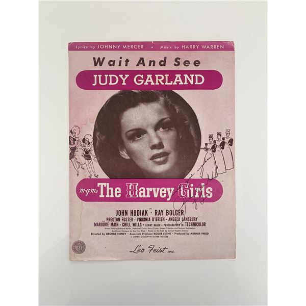 Judy Garland signed sheet music
