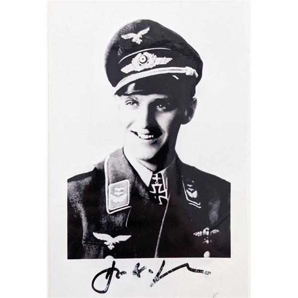 WW2 German Pilot  Hubert Spadiut signed photo