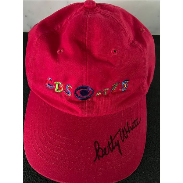 Betty White signed CBS anniversary hat