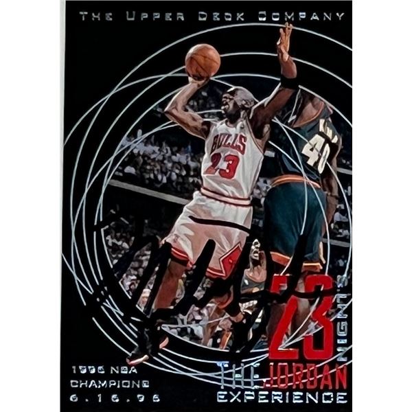 Michael Jordan Signed Basketball Card.