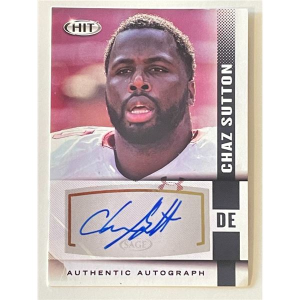 Chaz Sutton signed 2014 Sage Hit #A57 trading card