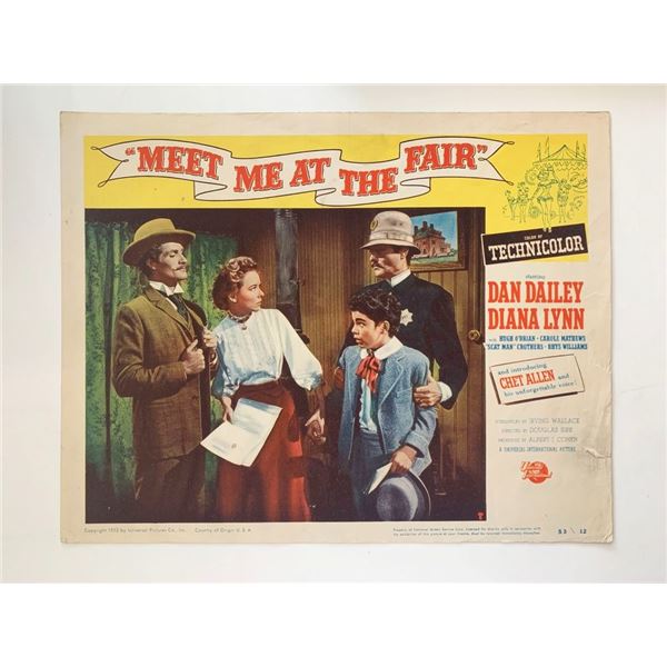 Meet Me at the Fair original 1953 vintage lobby card