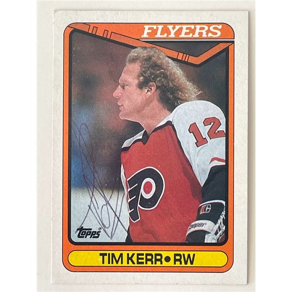 Philadelphia Flyers Tim Kerr 1990 Topps #210 signed trading card