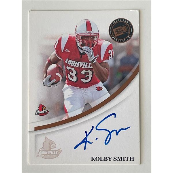 Kolby Smith signed  2007 Press Pass Authentics trading card