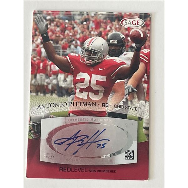 Antonio Pittman Ohio State 2007 Sage #A42 signed trading card