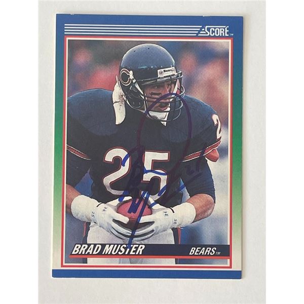 Chicago Bears Brad Muster signed 1990 Score #17 trading card