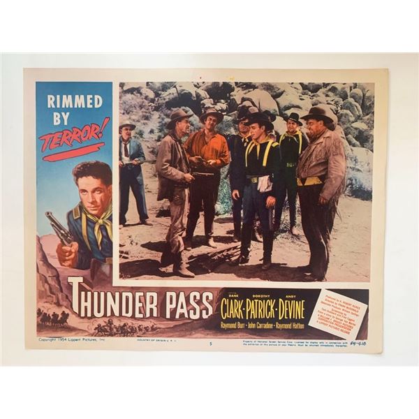 Thunder Pass original 1954 vintage lobby card