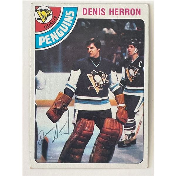 Pittsburgh Penguins Denis Herron 1978 Topps #172 signed trading card
