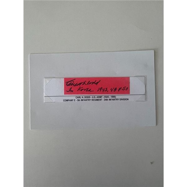 US Army Carl H. Dodd original signature