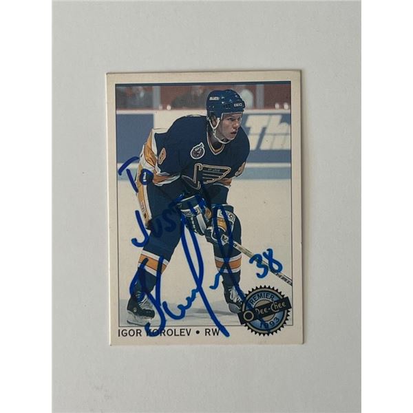 St. Louis Blues Igor Korolev 1993 O-Pee-Chee #53 signed trading card