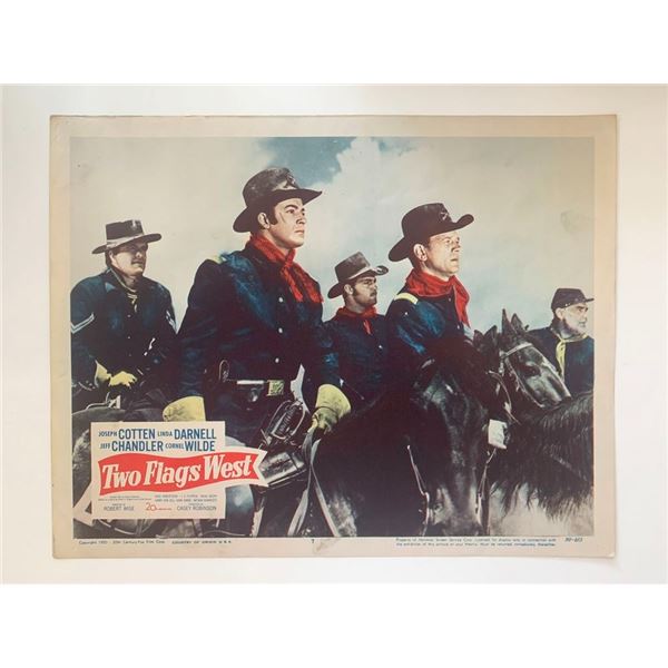 Two Flags West original 1950 vintage lobby card
