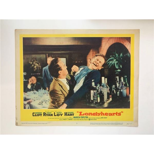 Lonelyhearts original 1959 vintage lobby card