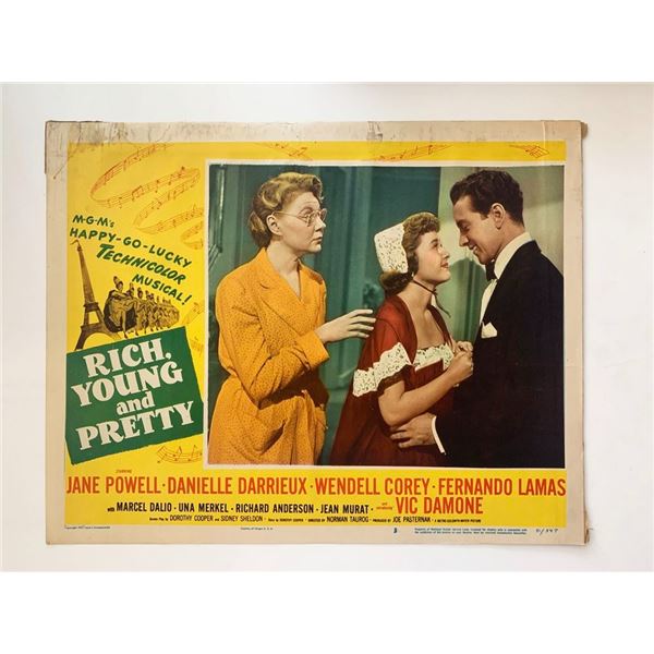Rich, Young and Pretty original 1951 vintage lobby card