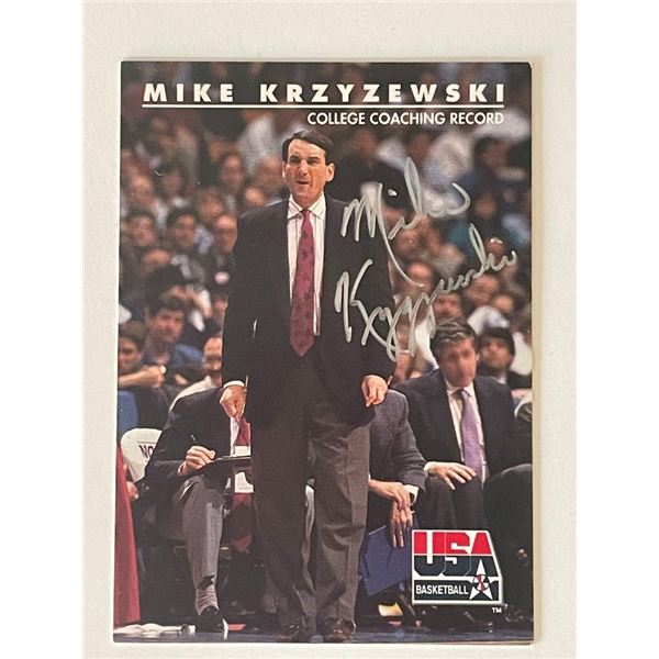 NCAA Coach Mike Krzyzewski 1992 Skybox #96 signed trading card