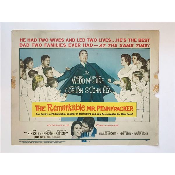 The Remarkable Mr. Pennypacker original 1959 vintage lobby card