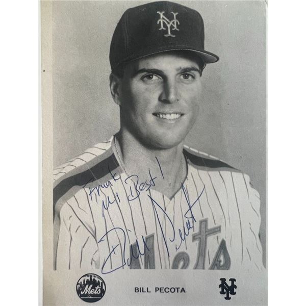New York Mets Bill Pecota signed postcard