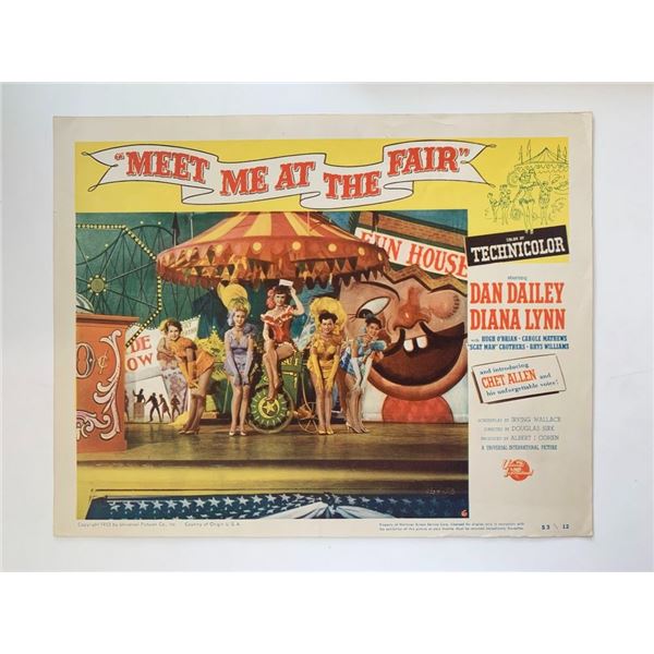 Meet Me at the Fair original 1953 vintage lobby card