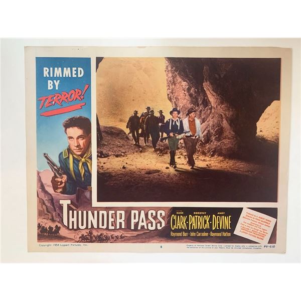 Thunder Pass original 1954 vintage lobby card