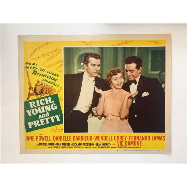 Rich, Young and Pretty original 1951 vintage lobby card