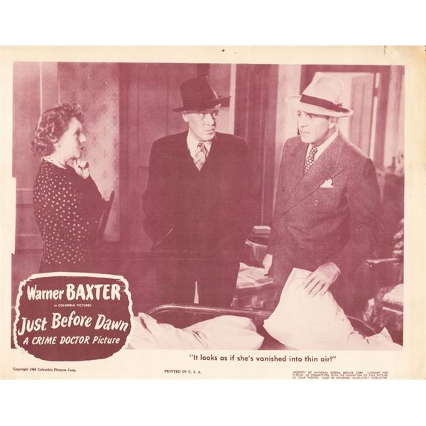 Just Before Dawn 1946 original vintage lobby card
