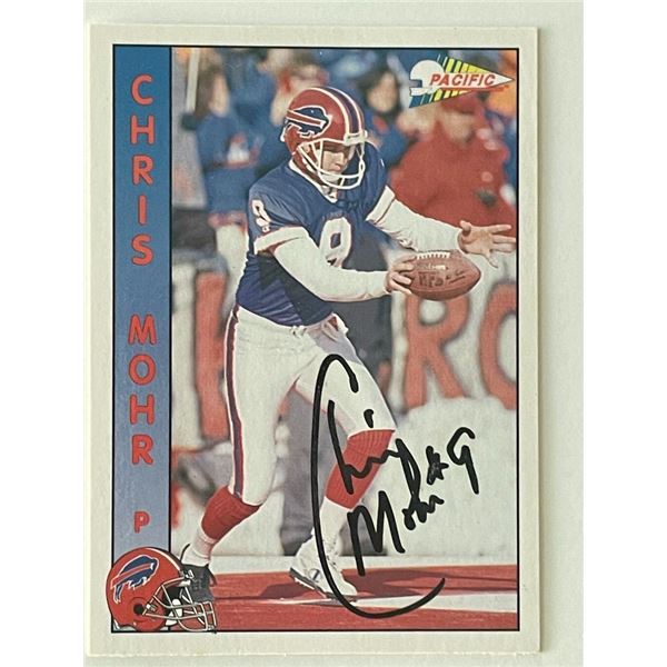 Buffalo Bills Chris Mohr 1992 Pacific #342 signed card