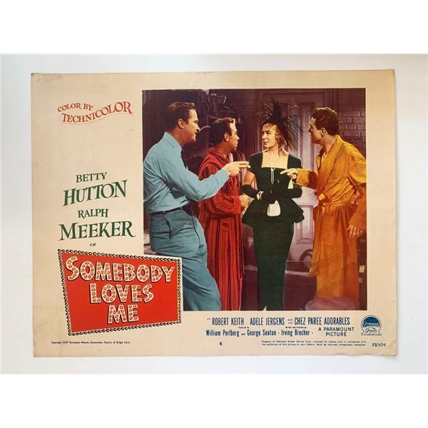 Somebody Loves Me original 1953 vintage lobby card