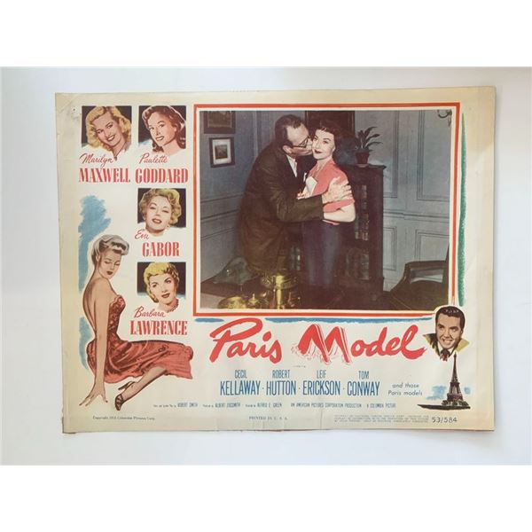 Paris Model_x000d_ original 1953 vintage lobby card