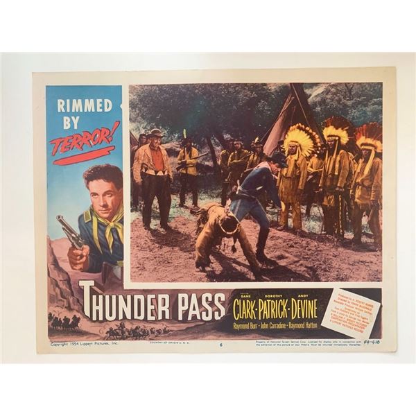 Thunder Pass original 1954 vintage lobby card