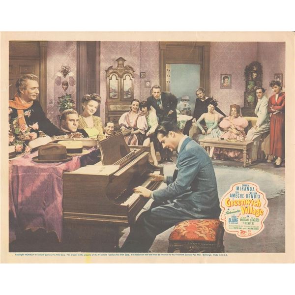 Greenwich Village 1944 original vintage lobby card