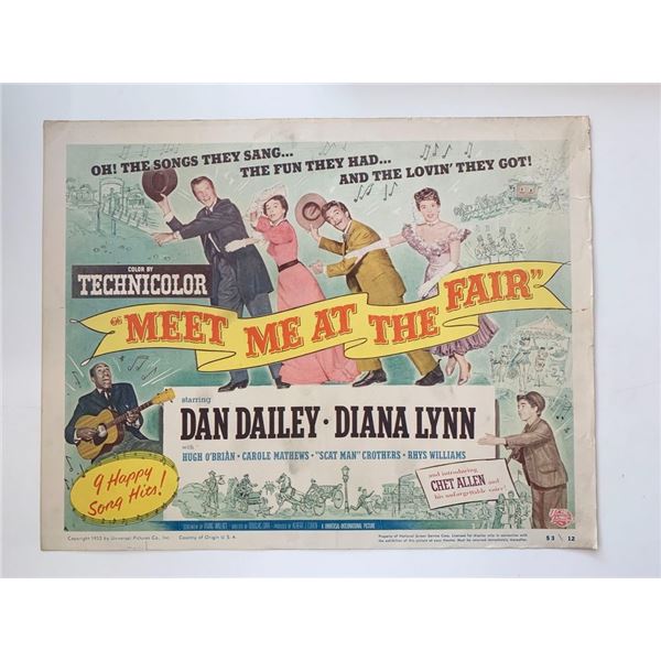 Meet Me at the Fair original 1953 vintage lobby card