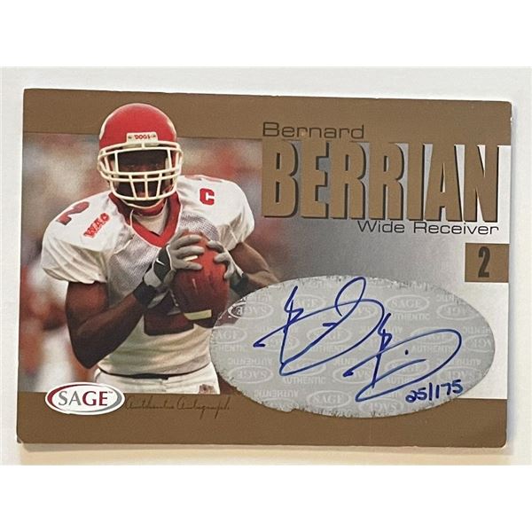 Bernard Berrian signed 2004 Sage Hit trading card