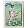 Image 1 : Toronto Blue Jays Luis Gomez signed 1980 Topps #169 trading card