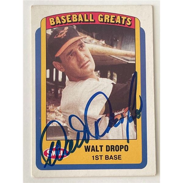 Orioles Walt Dropo signed Swell Baseball Greats #57 trading card
