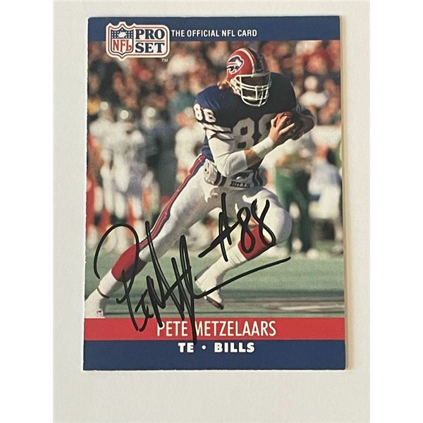 Buffalo Bills Pete Metzelaars 1990 NFL #439 signed trading card