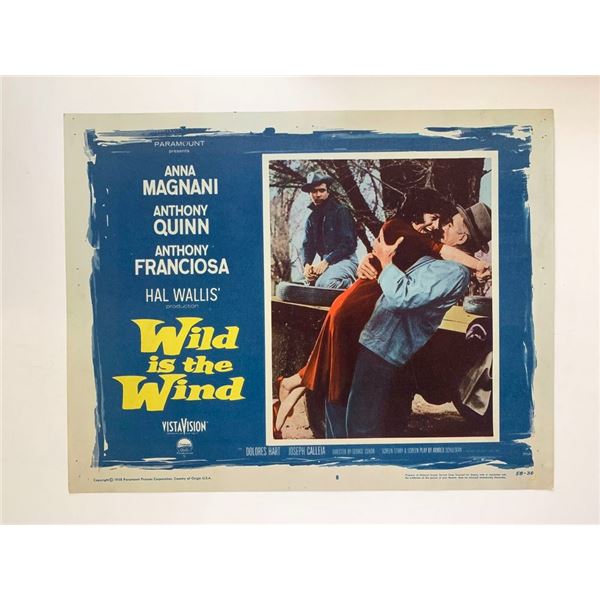 Wild is the Wind original 1958 vintage lobby card