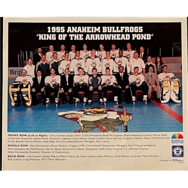 1995 Anaheim Bullfrogs Roller Hockey Team Photo.