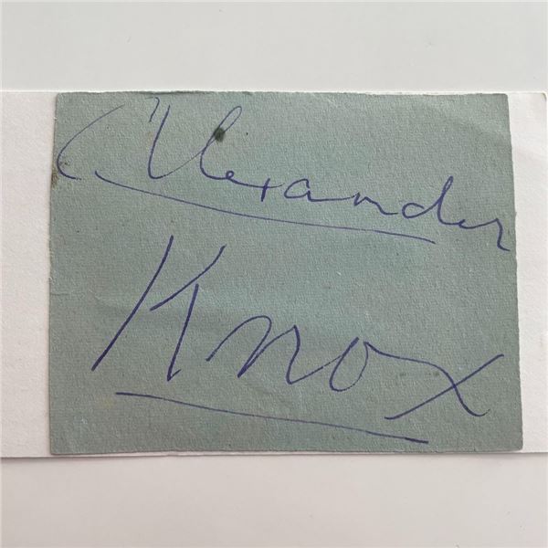 Alexander Knox original signature