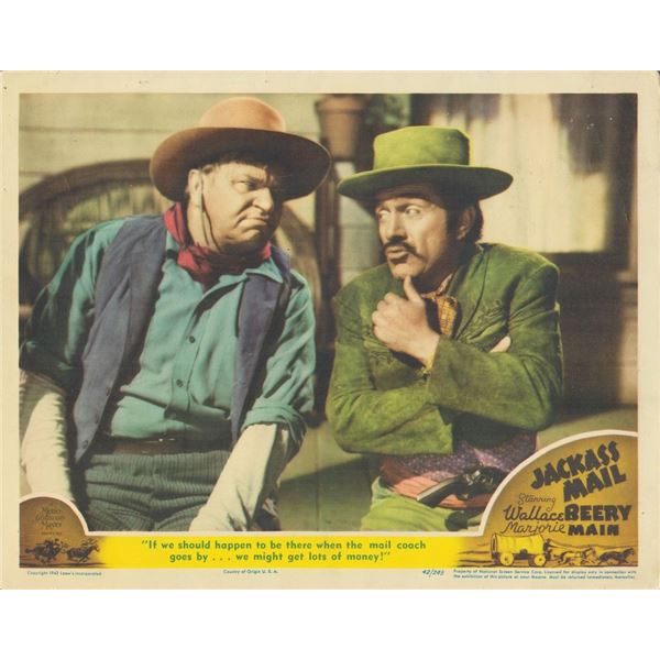Jackass Mail 1942 original vintage lobby card