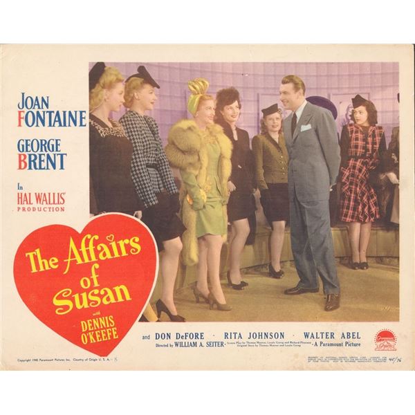 The Affairs of Susan 1945 original vintage lobby card