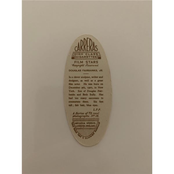 Douglas Fairbanks Jr. unsigned cigarette card