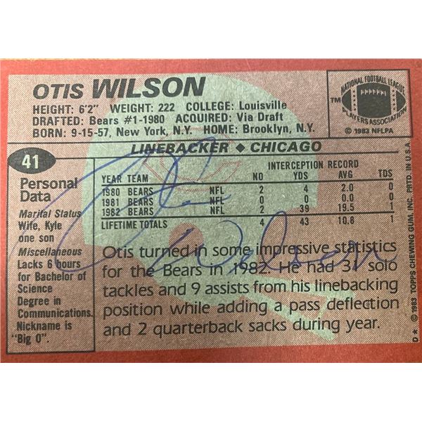 Chicago Bears Otis Wilson 1983 Topps #41 signed trading card