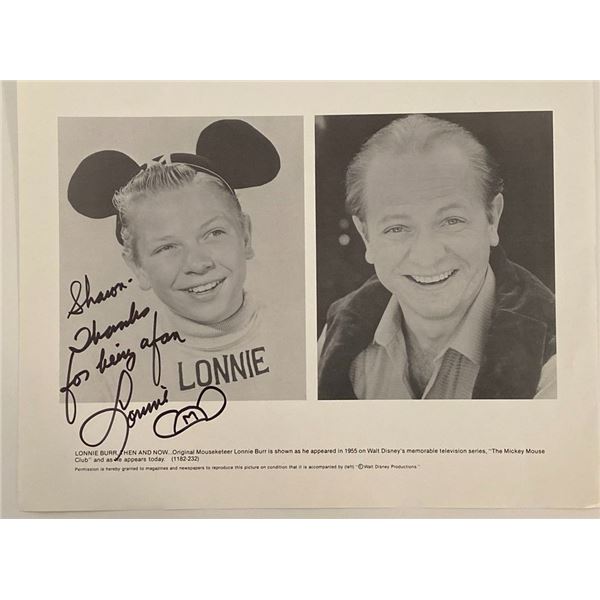 Mouseketeer Lonnie Burr signed photo