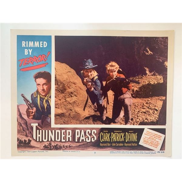 Thunder Pass original 1954 vintage lobby card